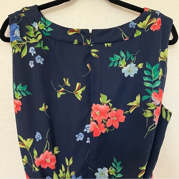 Eliza J Floral Midi Maxi Dress Navy and Pink Plus Size - Picture 7 of 14